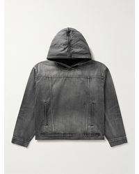 Balenciaga - Distressed Denim Hooded Jacket - Lyst