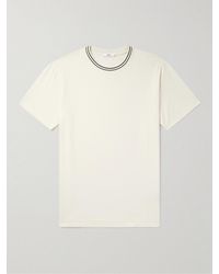 MR P. - Striped Pointelle-trimmed Organic Cotton-jersey T-shirt - Lyst