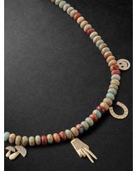 Sydney Evan - Snakeskin Jasper And Diamond Beaded Pendant Necklace - Lyst