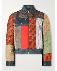 Dries Van Noten - Embellished Patchwork Canvas and Jacquard Blouson Jacket - Lyst