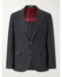 Brunello Cucinelli - Checked Silk, Wool And Cashmere-Blend Suit Jacket - Lyst