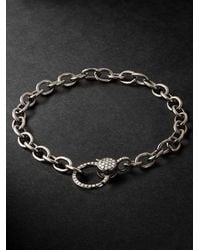 Ileana Makri - Oxidised Sterling, 14-Karat And Diamond Chain Bracelet - Lyst