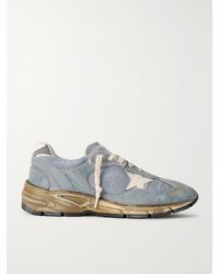 Golden Goose - Running Dad Distressed Rubber And Leather-trimmed Mesh And Suede Sneakers - Lyst