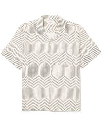 MR P. - Camp-collar Printed Linen And Cotton-blend Shirt - Lyst