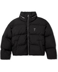 Ami Paris - Logo-Appliquéd Quilted Shell Down Jacket - Lyst