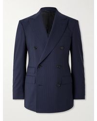 dunhill - Double-breasted Pinstriped Wool Suit Jacket - Lyst