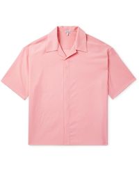Loewe - Oversized Camp-Collar Logo-Embroidered Wool Shirt - Lyst