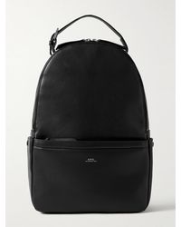 A.P.C. - Logo-print Recycled-faux Leather Backpack - Lyst