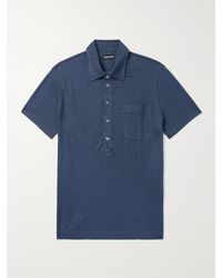 Tom Ford - Slim-Fit Silk And Linen-Blend Polo Shirt - Lyst