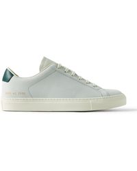 Common Projects - Retro Leather-trimmed Nubuck Sneakers - Lyst