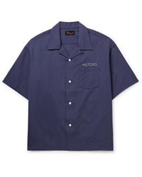 Visvim - Crosby Convertible-Collar Embroidered Wool And Linen-Blend Shirt - Lyst