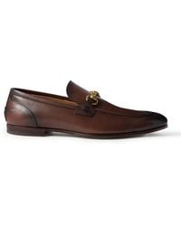 Gucci - Jordaan Shoes Dark Leather Loafers Bit 406994 (GGM1706) - Lyst