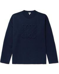 Loewe - Logo-debossed Wool-blend Sweater - Lyst