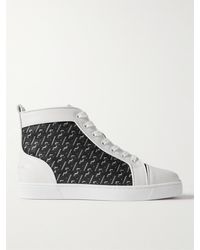 Christian Louboutin - Louis Coated Canvas & Leather High-top Sneaker - Lyst