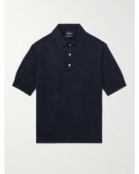 Drake's - Linen And Cotton-Blend Polo Shirt - Lyst
