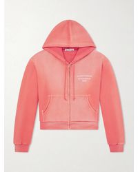 Acne Studios - Feida Cropped Logo-print Cotton-jersey Zip-up Hoodie - Lyst