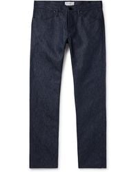 Gabriela Hearst - Anthony Slim-Fit Straight-Leg Cotton And Linen-Blend Chambray Trousers - Lyst
