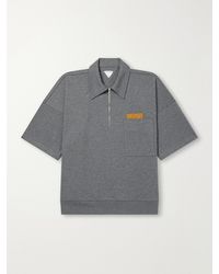 Bottega Veneta - Intrecciato Leather-Trimmed Cotton-Jersey Polo Shirt - Lyst