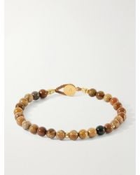 Mikia - Circle 8-Plated Sterling, Petrified Wood And Flint Beaded Bracelet - Lyst