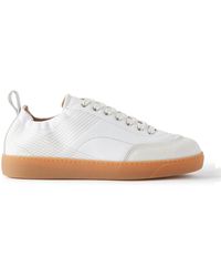 Dries Van Noten - Leather And Suede Sneakers - Lyst