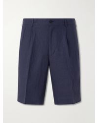 Rubinacci - Straight-leg Pleated Linen Shorts - Lyst