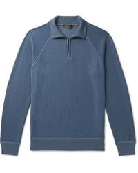 Loro Piana - Ribbed Cashmere And Silk-blend Half-zip Sweater - Lyst