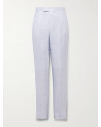 Favourbrook - Slim-fit Herringbone Linen And Silk-blend Suit Trousers - Lyst