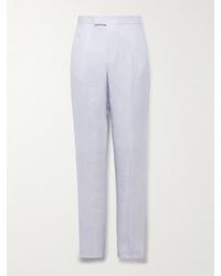 Favourbrook - Slim-fit Herringbone Linen And Silk-blend Suit Trousers - Lyst