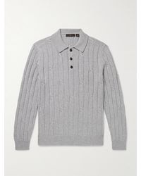 Slowear - Incotex Zanone Cable-Knit Virgin Wool And Cashmere-Blend Polo Shirt - Lyst