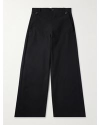 Dries Van Noten - Wide-Leg Panelled Double-Faced Cotton-Blend Trousers - Lyst