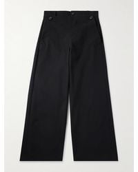 Dries Van Noten - Weit geschnittene Hose aus einer doppelseitigen Baumwollmischung - Lyst