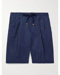 Slowear - Venezia 1951 Straight-leg Cotton And Linen-blend Twill Drawstring Bermuda Shorts - Lyst
