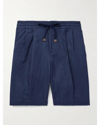 Incotex - Venezia 1951 gerade geschnittene Bermudashorts aus Twill aus einer Baumwoll-Leinenmischung mit Kordelzugbund - Lyst