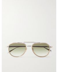 Jacques Marie Mage - Commander Double-Bridge Aviator-Style Two-Tone Beta Titanium Sunglasses - Lyst