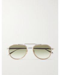Jacques Marie Mage - Commander Aviator-Style Brushed Two-Tone Beta Titanium Sunglasses - Lyst