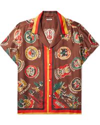 Bode - Camp-collar Printed Silk Shirt - Lyst