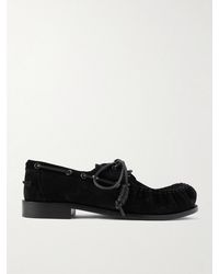 Dries Van Noten - Leather-Trimmed Suede Boat Shoes - Lyst