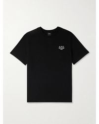 A.P.C. - Logo-Embroidered Cotton-Jersey T-Shirt - Lyst