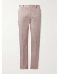 Etro - Straight-leg Cotton-blend Twill Trousers - Lyst