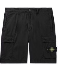 Stone Island - Straight-Leg Logo-Appliquéd Cotton-Blend Canvas Cargo Shorts - Lyst