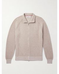 Brunello Cucinelli - Slim-Fit Ribbed Cashmere Zip-Up Cardigan - Lyst