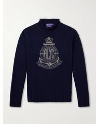 Ralph Lauren - Logo-Appliquéd Cotton-Blend Sweater - Lyst