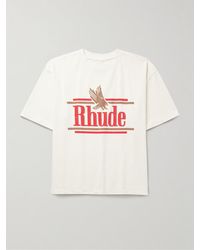 Rhude - Rossa T-Shirt aus Baumwoll-Jersey mit Logoprint - Lyst