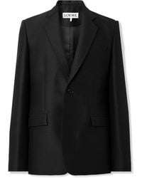 Loewe - Grain De Poudre Wool And Silk-Blend Blazer - Lyst