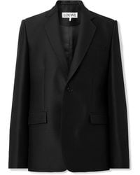 Loewe - Grain De Poudre Wool And Silk-Blend Blazer - Lyst