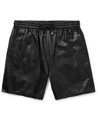 Amiri - Straight-Leg Logo-Embossed Leather Drawstring Shorts - Lyst
