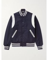 Golden Bear - The Hayes Leather-Panelled Wool-Blend Varsity Jacket - Lyst
