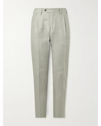 Lardini - Soho schmal zulaufende Hose aus Leinen-Twill mit Falten - Lyst