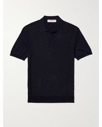 Orlebar Brown - Horton Silk And Cotton-Blend Jacquard Polo Shirt - Lyst