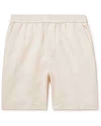 Sunspel - Straight-leg Cotton And Linen-blend Twill Shorts - Lyst